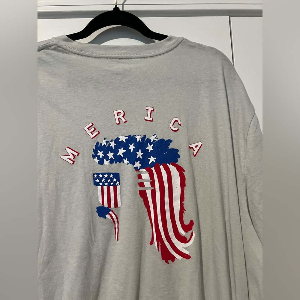 Cabana Crown & Ivy USA Graphic Tee XXL Gray America Flag Shirt
